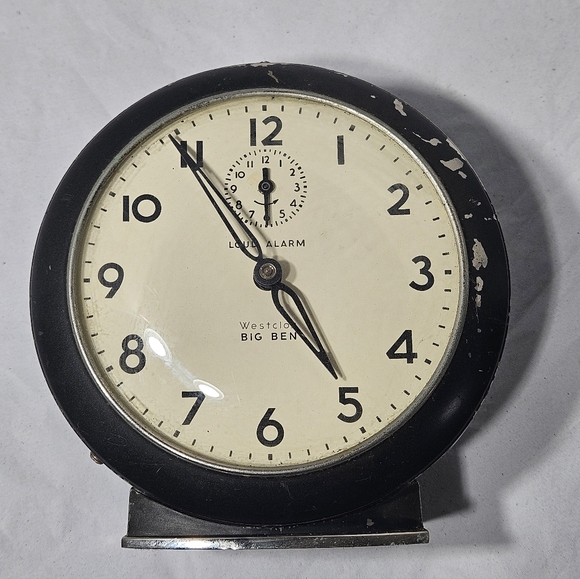 Vintage Mid-Century Westclox Big Ben Wind-up Loud Alarm Clock Parts Repair - Picture 9 of 10